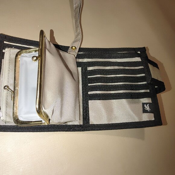 Boyt Break Away Bi Fold Wallet Wristlet Strap Coin Pocket Vintage Brown Red - Picture 6 of 11